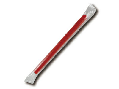 ★★単品購入で送料無料★★タピオカ用ストロー ストレート片先(赤)