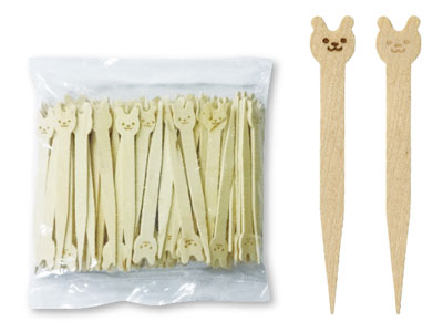 木製ピック アニマル(100本入)