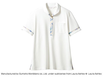 LAURA ASHLEY ニットシャツ LW201-13(オフホワイト/アメリ ブルー) L 1