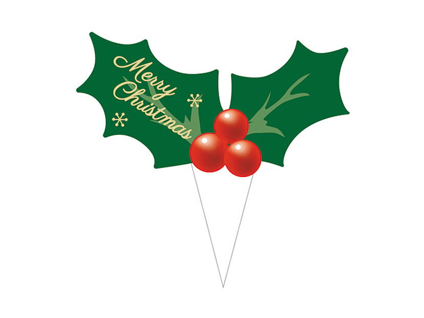 【少量販売】クリスマスひいらぎピック