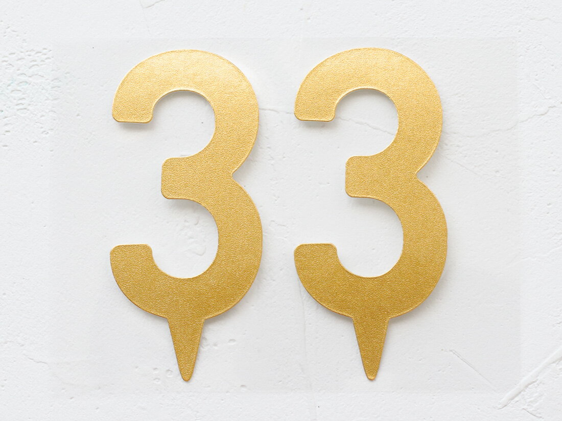 【少量販売】cotta バースデー数字ピック ゴールド 3(2片)