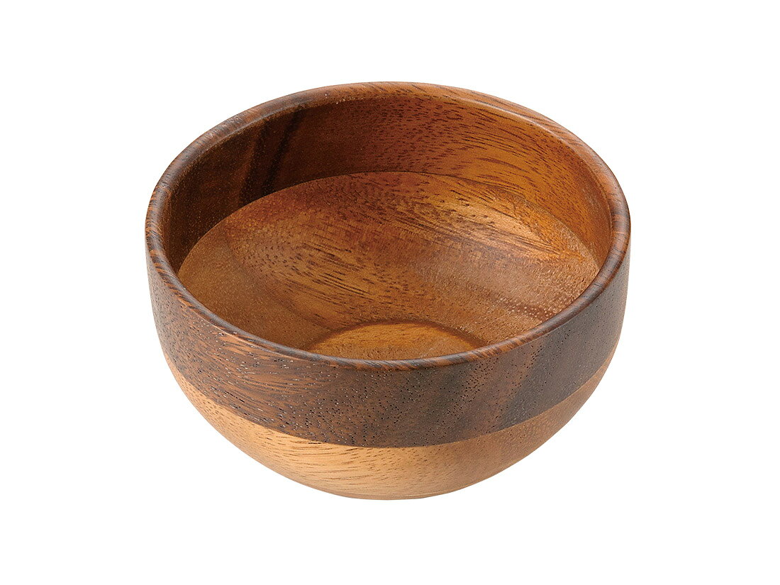1購入あたりの内容量：1個［規格］径10×H5cm［素材］アカシア［機能・特徴］天然木でできたアカシア食器は色合いや木目の出方がそれぞれ異なます。天然由来の温もりのある豊かな表情をしています。落としてしまっても、陶器やガラスとは違い破片が飛び散ることがありません。・天然素材のため、木目や色、形状、サイズに差が生じる場合があります。・欠けや破損などの恐れがありますので、本品に無理な力を加えないでください。・熱い料理や水分の多い食品でのご使用時にはご注意下さい。・色の濃い、または油分や香りの強い食品を入れて長時放置すると汚れが落ちにくくなります。・電子レンジ、オーブン、トースター、食器洗い乾燥機、漂白剤は使用不可です。・アカシアの特性上、商品によって使い始めは、独特な匂いがする場合がございます。・木の匂いに関しては、使用していくと薄れていきますので予めご了承下さい。・天然木を削り出して生産している為、製造過程による多少の擦り傷はご了承下さい。・原料の都合上、アカシアの木粉を原料としたパテ埋めをしている場合がございます。［製造地］中国［外寸］径10×H5cm