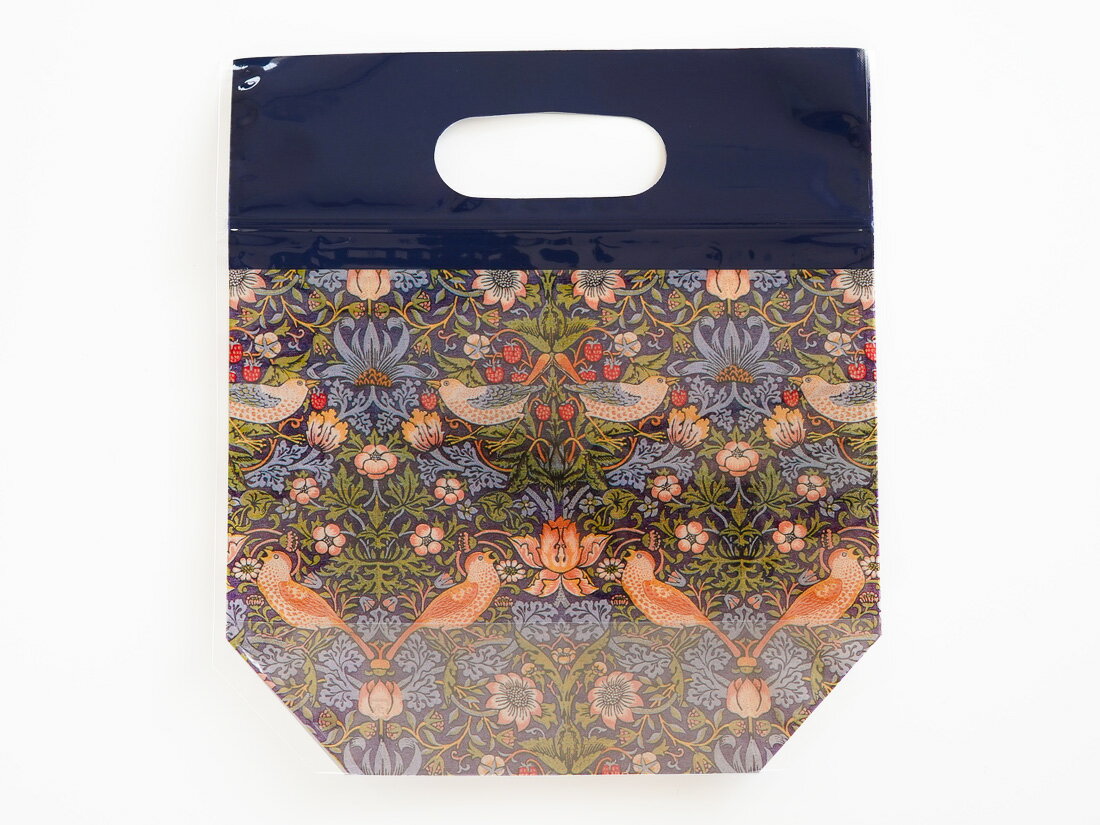 【少量販売】 cotta ジッパーバッグ ウィリアム・モリス柄 いちご泥棒 M