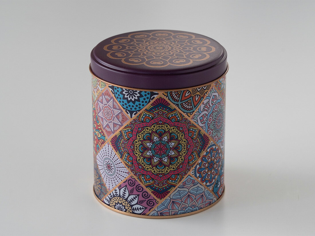 【少量販売】ブリキキャニスター アラべスクパープル