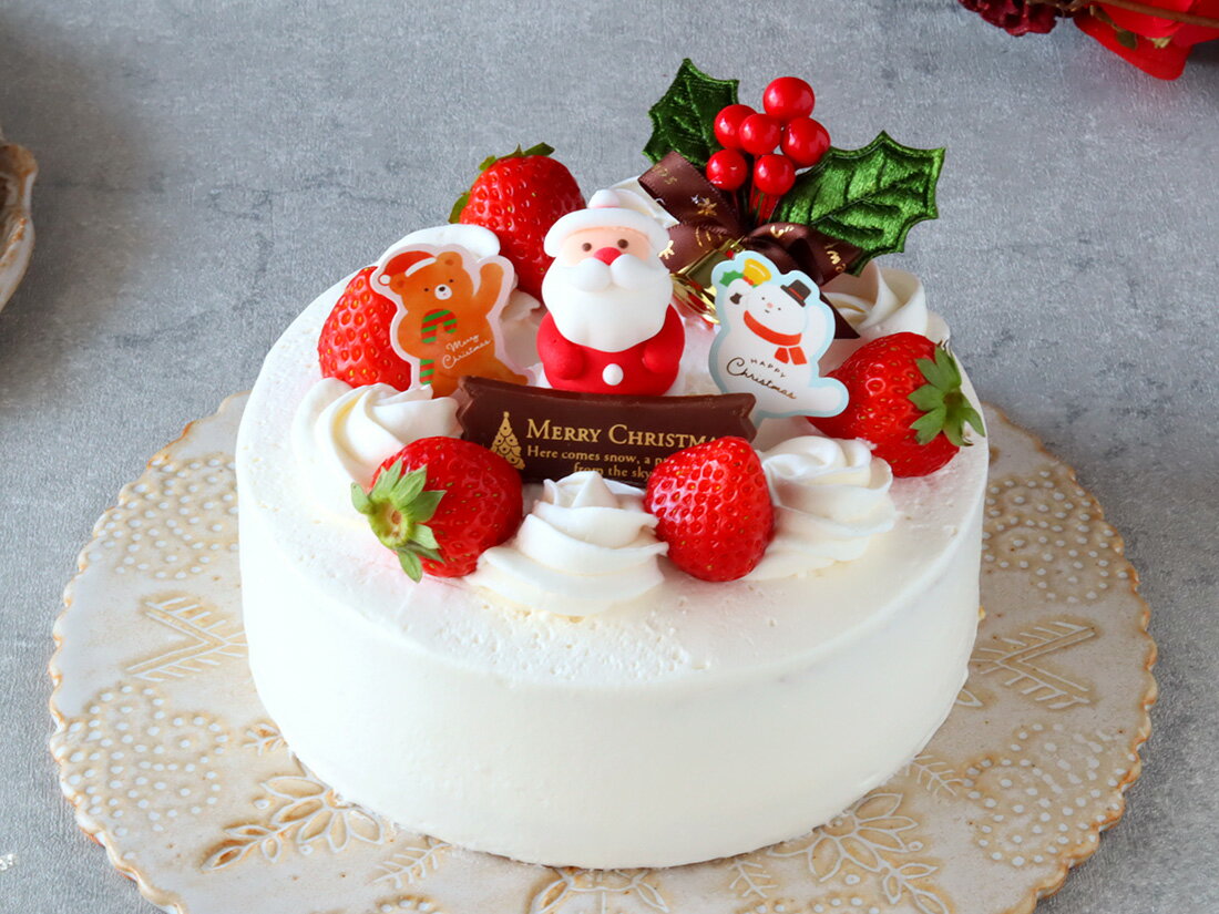 冷凍【cotta手作りキット】簡単デコだけ♪絶品クリスマスケーキ　【スポンジケーキ チョコケーキ プレゼント 手作りケーキ スポンジ クリーム ショートケーキ 飾り アソート 冷凍 5号 2人 手作りキット スイーツ お菓子】のサムネイル