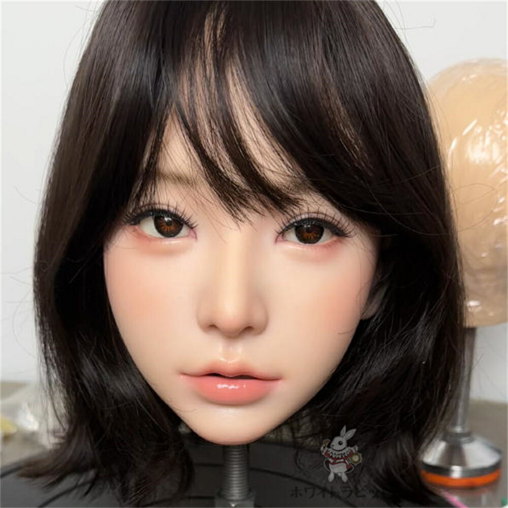 《 受注生産品 》 軟質シリコン 口可動 深さ約13CM ドール ヘッド 大人 向け ドール 等身大ドール リアル ドール 販売 ドール 本体 人形 ヘッド 眉毛 睫毛 植毛 M16ボルト 158CM～168CM 身長対応 ホワイトラビット【A72N】