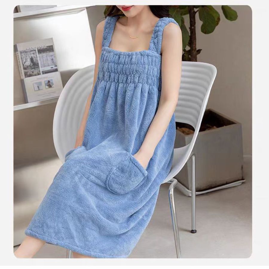 着るタオル バスローブ レディース タオル地 速乾 育児 夏用 部屋着 ホテル ママ 乾きやすい もこもこ ワンピース パイル ロング おしゃれ ヘアタオル ヘアドライタオル 3