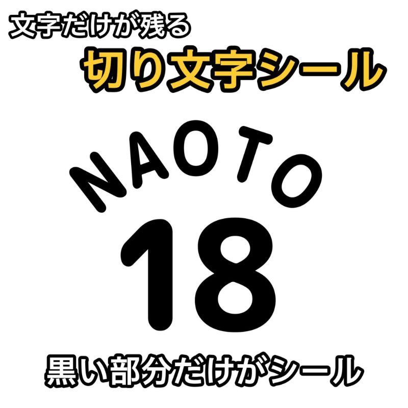【大サイズ】名前シール 番号シール ステッカーザラザラ面にも貼れる 防水 クーラーボックス 水筒 オリジナルシール カッティングシール 背番号