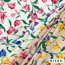 Tulip 国産オックス/ブロード/シーチング/ダブルガーゼ/ローン/11号帆布 RIEKA(花柄/チューリップ/かわいい/おしゃれ/手芸生地/入園入学/雑貨小物)