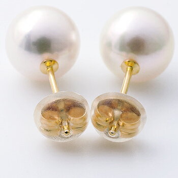 あこや真珠 パールピアス ホワイト系 8.5-9.0mm BBB K18 ゴールド [n3]（真珠 ピアス スタッド 冠婚葬祭 フォーマル 入学式 卒業式 成人式） 18k 18金