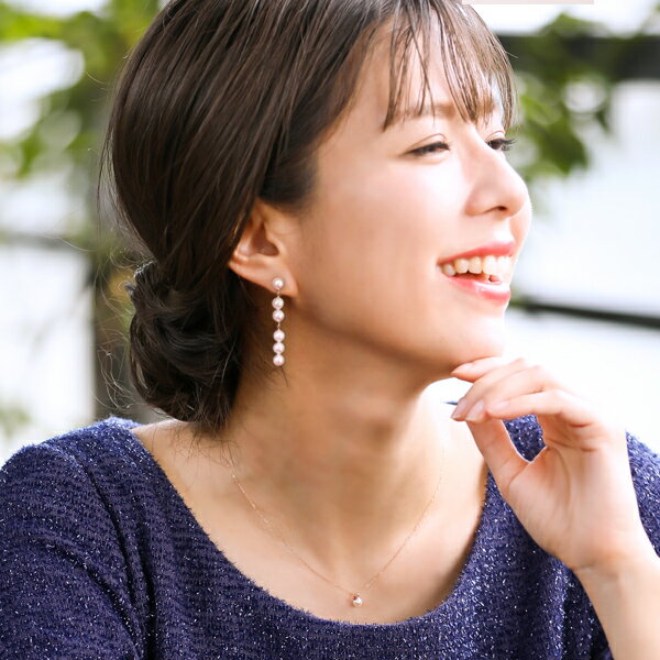 【12%OFFクーポン発行中★】あこや真珠 〜Carina（カリーナ）〜 スタッド　お団子ジャラパールピアス ホワイト系 5.5-6.0mm A〜BB〜CB〜C K18YG/K14WG [★イヤリング変更可] [n4]（真珠ピアス パール パーティー カジュアル 普段使い）