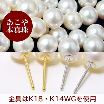 アコヤ真珠 パールピアス K14WG K18 チタン /イヤリング シルバー ホワイト系 5.5-6.0mm [ネコポス可][n2][人気NO.1 ロングセラー] 初めての真珠 ファーストパール おすすめ 金属アレルギー 18金 真珠ピアス 真珠 パ−ル[346]