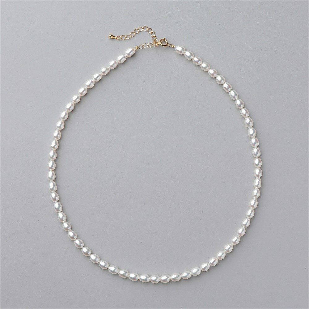 淡水真珠 ネックレス ホワイト 5.0-5.5mm ライス シルバー925 ゴールドプレート [n2] 淡水パール パールネックレス …