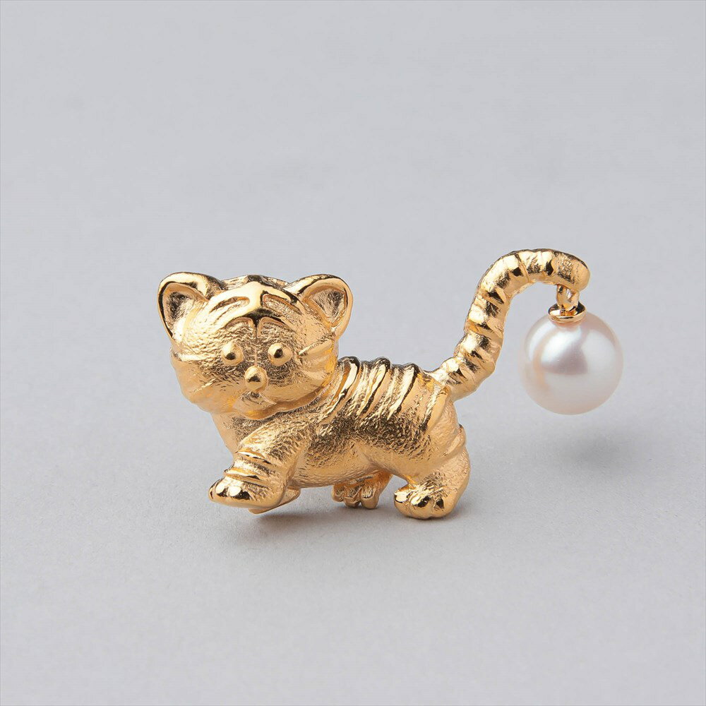 あこや真珠 ブローチ トラ (A)　6.0-6.5mm　SV925 GP パール 普段使い カジュアル