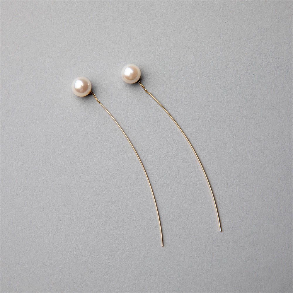 P-dot by Pearl for LifeのFoglia あこや真珠 ピアス 7.5-8.0mm K10YG パール【WEB限定】｜アングル2