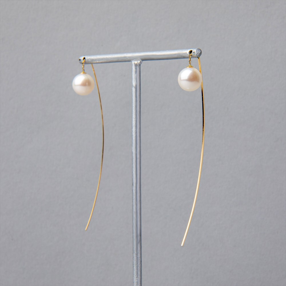 P-dot by Pearl for LifeのFoglia あこや真珠 ピアス 7.5-8.0mm K10YG パール【WEB限定】｜アングル3