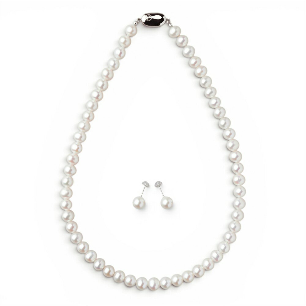 Rakuten - 【即日発送】淡水真珠 ネックレスセット 7.5-8.5mm 上質ランク tf パールネックレス ピアス イヤリング 普段使い 冠婚葬祭《Debut》入学式 卒業式 結婚式 お葬式