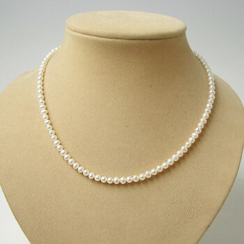 《親子兼用もOK》淡水真珠 パールネックレス ホワイト系 4.0-5.0mm ポテト 最長43cm（長さ調整可） ハート型クリップクラスプ(silver)[n3]（入園 入学式 卒園式 発表会 七五三 結婚式 記念撮影キッズ用 パール親子リンクコーデ）