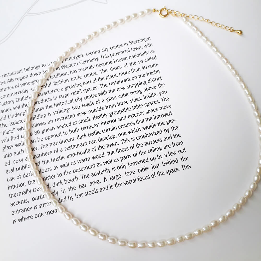 淡水真珠 ベビーパールネックレス ホワイト系 3.5-4.0mm AA〜B ライス シルバー/ゴールド アジャスター 【ネコポス送料無料】[n2](淡水パール カジュアル 普段使い トレンド プチプラ本真珠 パールチョーカー )のサムネイル