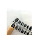デザイン 黒 マグネットチップ(ブラック)Nail-chip 02