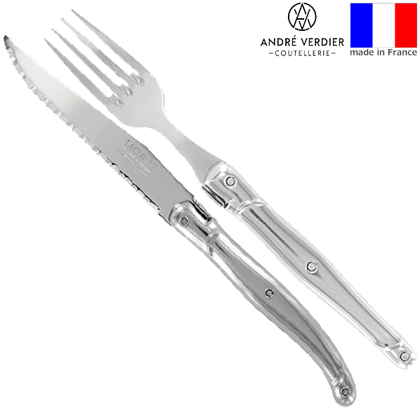 【メール便で送料無料】_アンドレ・ヴェルディエ 2点セット シルバー ステーキナイフ フォーク フラン..