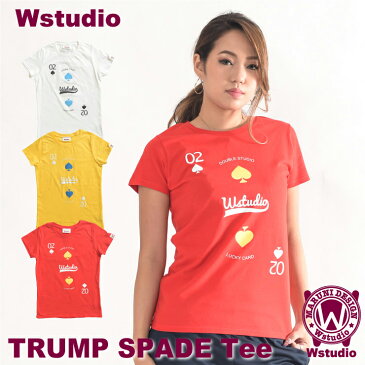 【ネコポス対応】Wstudio ダブルスタジオ【全3色】TRUMP SPADE Teeフィットネスウェア