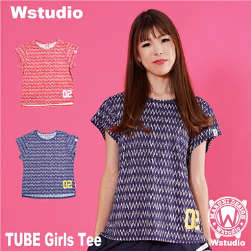 【ネコポス対応】Wstudio ダブルスタジオ【全2色】TUBE Girls Tee フィットネスウェア