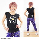 【ネコポス対応】【clap】クラップ【3色】FLOWER CLAP STRETCH Tee フィットネス ウェア スポーツ ウェア トレーニング ウェア レディース ダンス エアロ トップス コットン 日本製 2