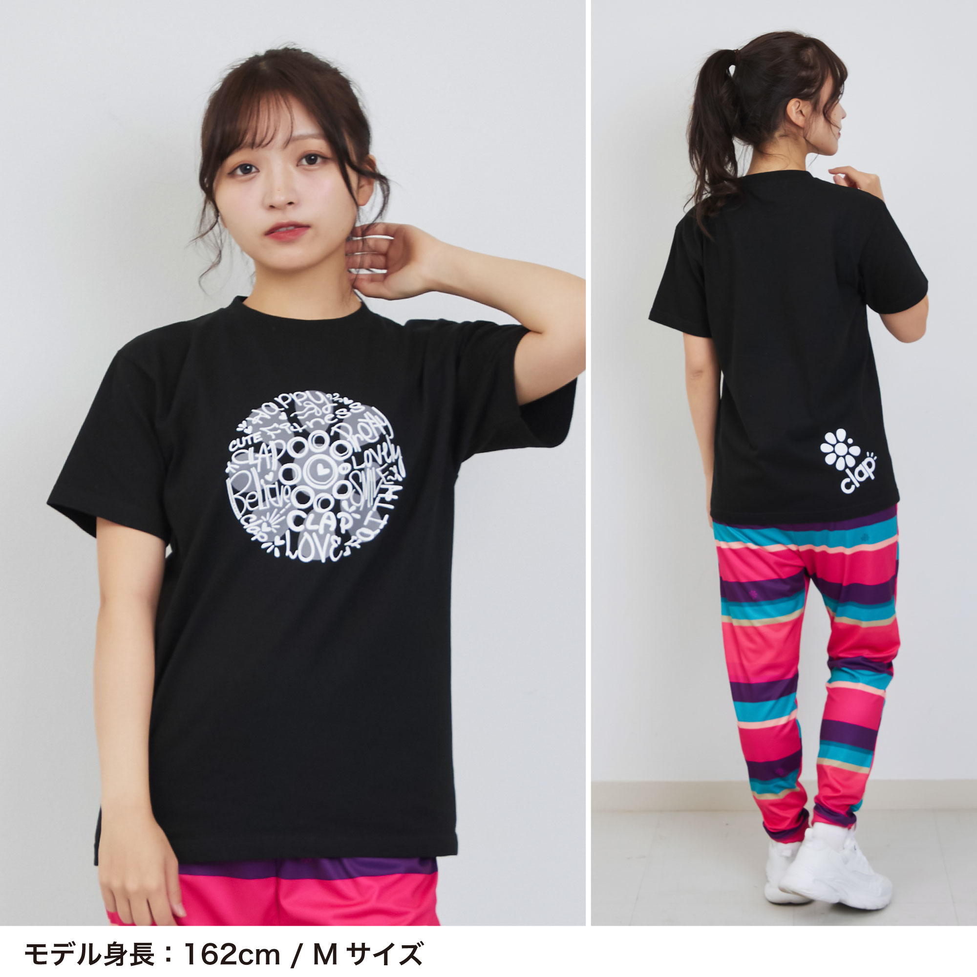 フィットネスウェア 【clap】 クラップ 【3色×2サイズ】 CLAP-RAKUGAKI Tee レディ...
