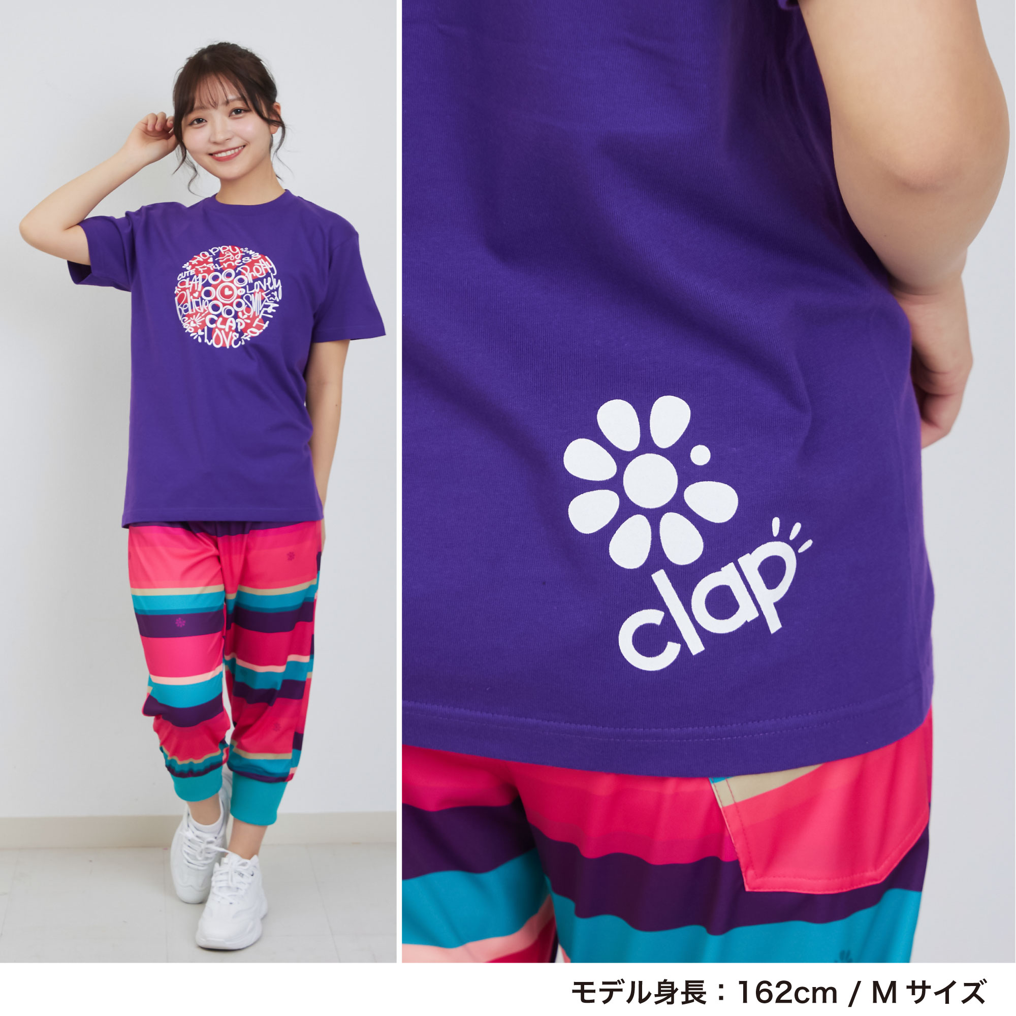 フィットネスウェア 【clap】 クラップ 【3色×2サイズ】 CLAP-RAKUGAKI Tee レディ...
