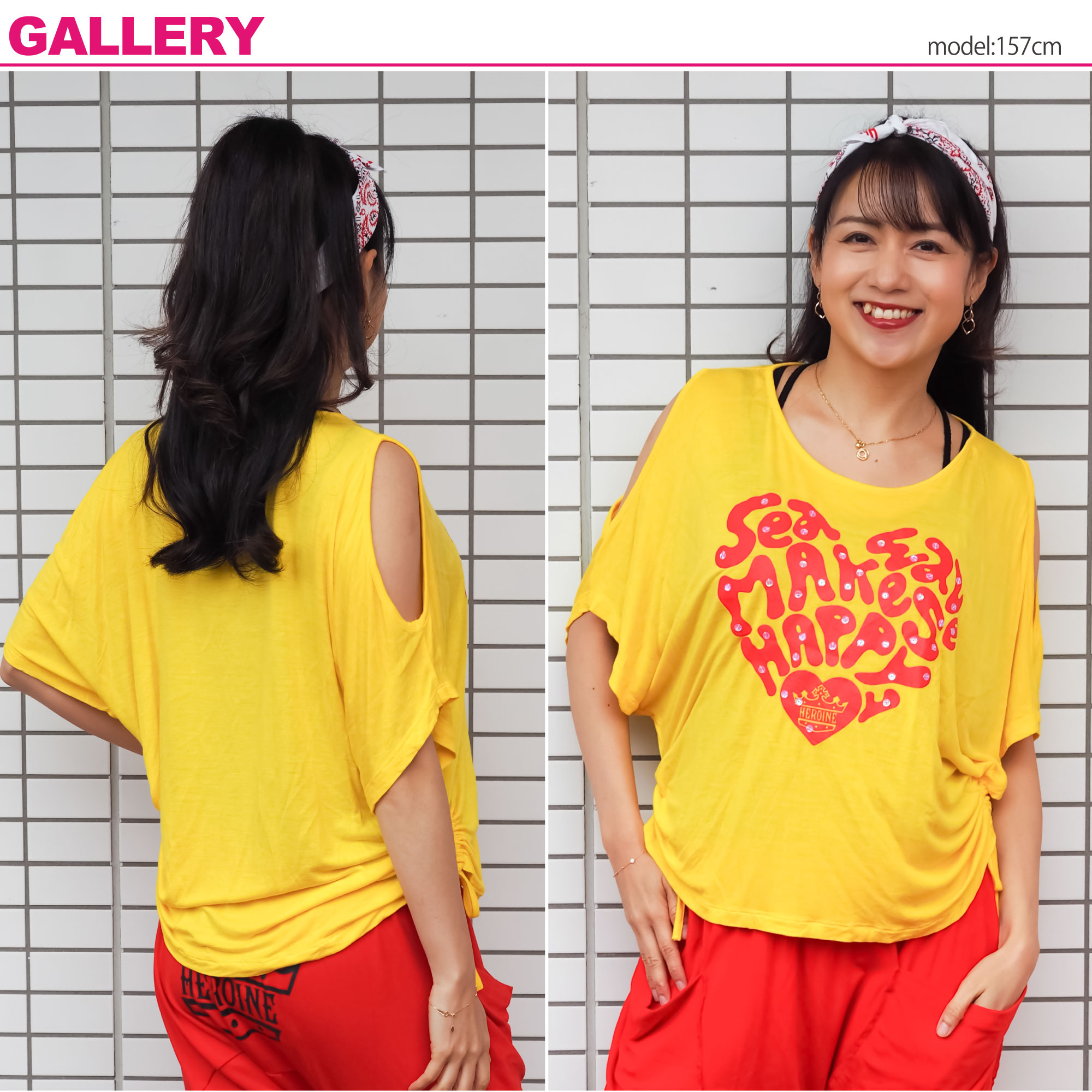 【40%OFF】楽天スーパーSALE フィットネスウェア HEROINE ヒロイン 全3色 ポップハートドルマン レディース レーヨン ダンス エアロ スタジオ ZUMBAなどのダンスにぴったり 即日発送 バリ製