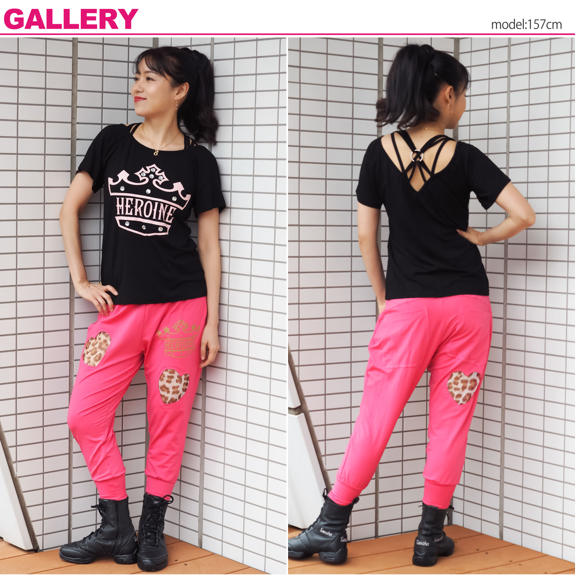 HEROINE ヒロイン 全3色 ハーティパンテールクロップ レディース ダンス エアロ スタジオ ZUMBAなどのダンスにぴったり 即日発送 バリ製