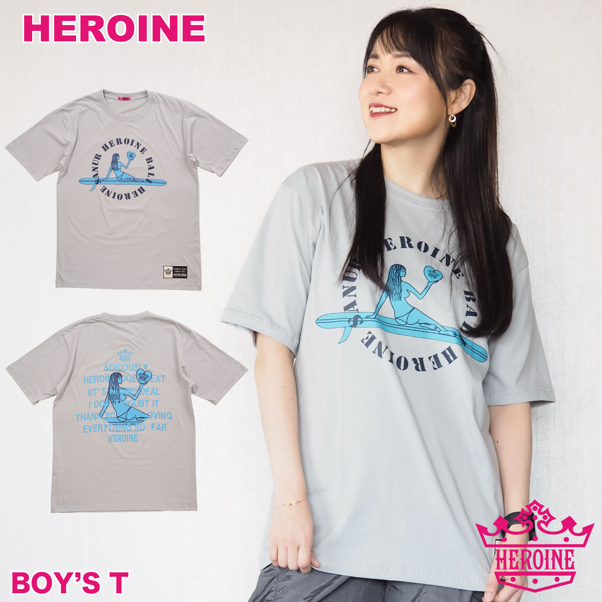 Ladies Wear - フィットネスウェア レディース 【HEROINE】 ヒロイン BOY'S T トップス ジムウェア ストレッチ スポーツ ダンス エアロ スタジオ 美シルエット ラテンダンス ZUMBAなどのダンスにおすすめ 即日発送 バリ製