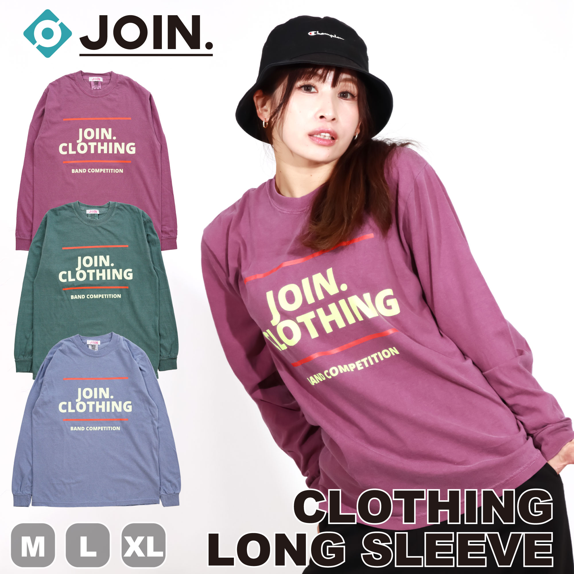 Tops - フィットネスウェア 【JOIN.】 ジョイン 【3色×3サイズ】 Clothing long sleeve 長袖Tシャツ レディース メンズ ユニセックス トップス ダンスウェア トレーニングウェア ZUMBAなどのダンスに エアロ コットン インストラクター愛用