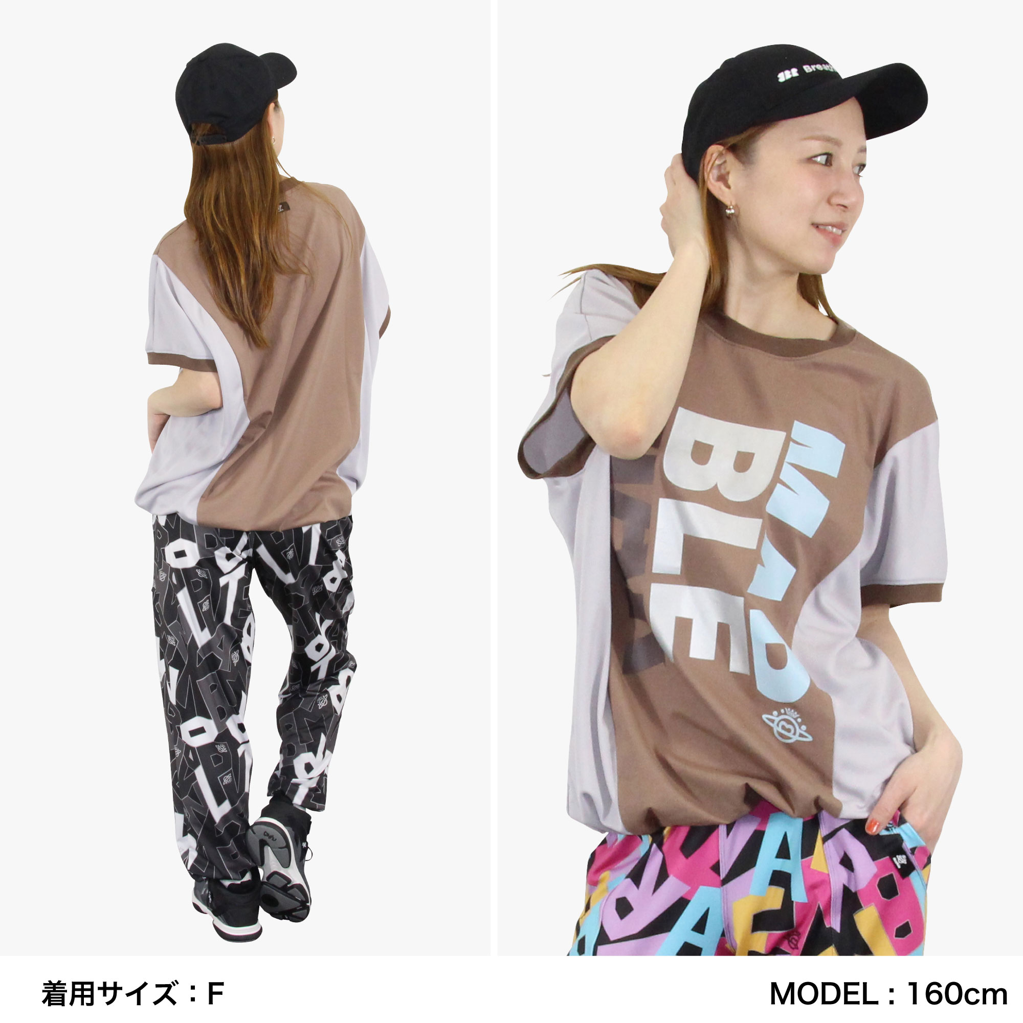 フィットネスウェア 【Marble】 マーブル 【2色】 異素材切替ドルマンT レディース...