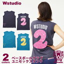 Wstudio ダブルスタジオ 2色 ベースボールクラブユニセックスタンク フィットネス ウェア スポーツ ウェア トレーニング ウェア レディース ダンス エアロ トップス 即日発送 日本製