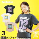 【ネコポス対応】Wstudio ダブルスタジオ【3色×2サイズ】02スイーツラウンドTee フィットネス ウェア スポーツ ウェア トレーニング ウェア レディース メンズ ユニセックス ダンス エアロ トップス 半袖 Tシャツ ストレッチ 即日発送 あす楽　日本製