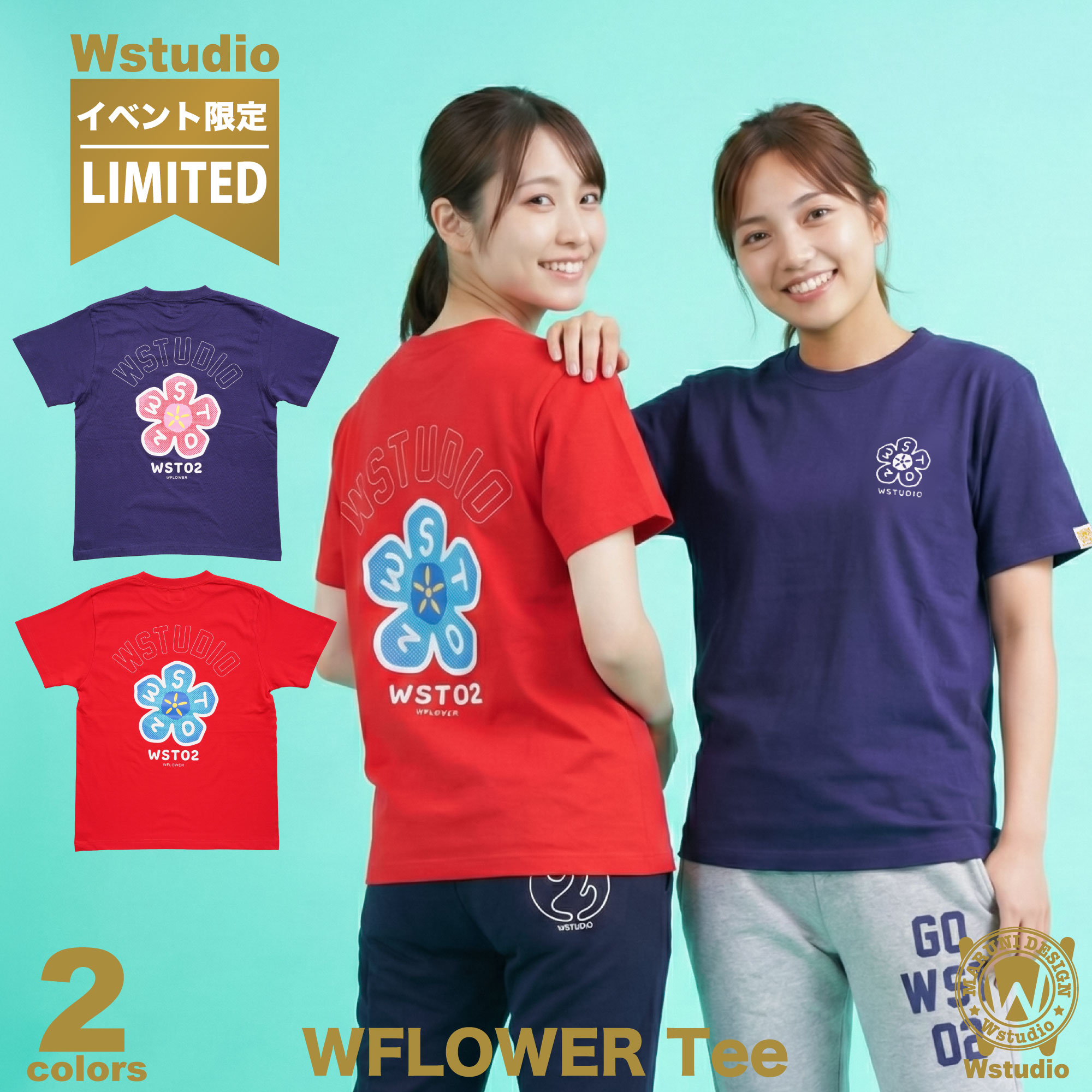 樂天商城 - フィットネスウェア レディース 【Wstudio】 ダブルスタジオ 【2色】 WFLOWER Tee レディース メンズ ユニセックス トップス 半袖 Tシャツ 即日発送 コットン 綿100% ZUMBAなどのダンスに 日常ウェアにもおすすめ
