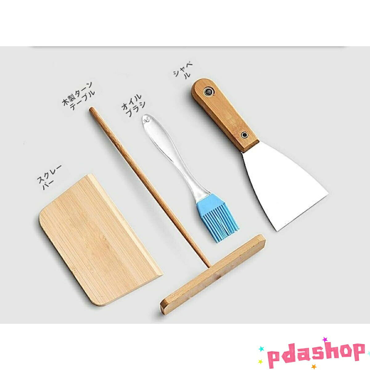 【全品5%ポイント】クレープパン IH対応 クレープメーカー 焼き器 鋳鉄 ノンスティック フライパンセット トンボ付き お菓子作り ホームパーティ wu-ko-10021495 悟空楽天市場店 サンプル画像2