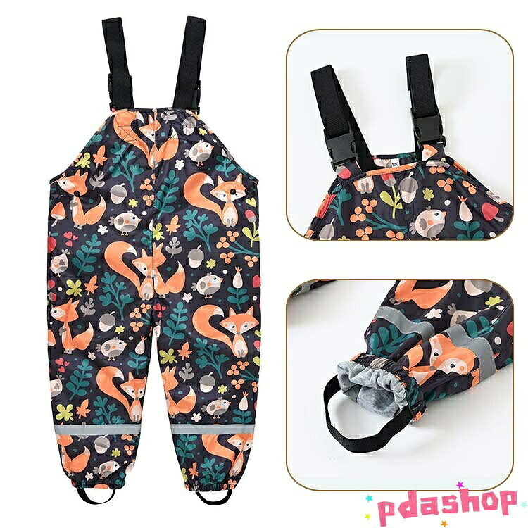 悟空楽天市場店の【全品5%ポイント】サイズ調整可 プレイウェア 撥水 防水 100-140cm お砂場着 レインパンツ オーバーオール キッズ 男の子 女の子 水遊び 遊び着 通学｜アングル3