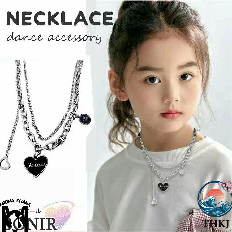 【全品5%ポイント】ダンス ネックレス ハート形 女の子 男の子 キッズ アクセサリー ヒップホップ ダンス チアガール かっこいい Y2K ガールズ ファッション 小物 雑貨 jazz K POP オシャレ
