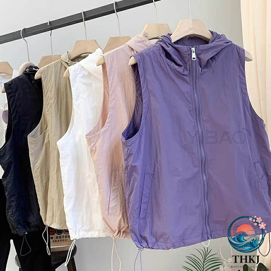 【全品5%ポイント】ベスト レディース UV カット 春夏 軽量 通気 メッシュベスト 女性 ファッション カーディガン サマー おしゃれ 前開き フード付き スポーツ 登山 アウター 防紫外線 カメラマンベスト ゆったり 冷房対策 夏服 無地 トレッキング 釣り用 撮影 wu-ko-10040034 悟空楽天市場店 サンプル画像2