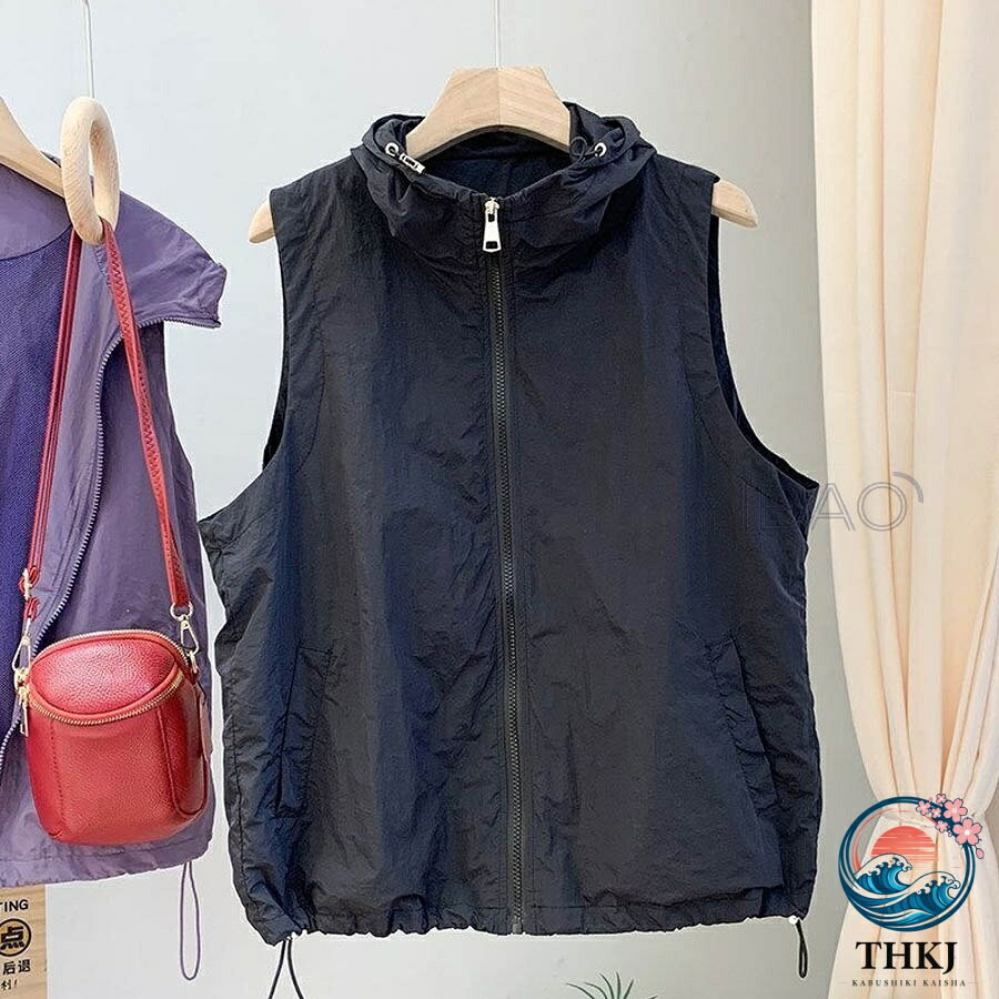 【全品5%ポイント】ベスト レディース UV カット 春夏 軽量 通気 メッシュベスト 女性 ファッション カーディガン サマー おしゃれ 前開き フード付き スポーツ 登山 アウター 防紫外線 カメラマンベスト ゆったり 冷房対策 夏服 無地 トレッキング 釣り用 撮影 wu-ko-10040034 悟空楽天市場店 サンプル画像3