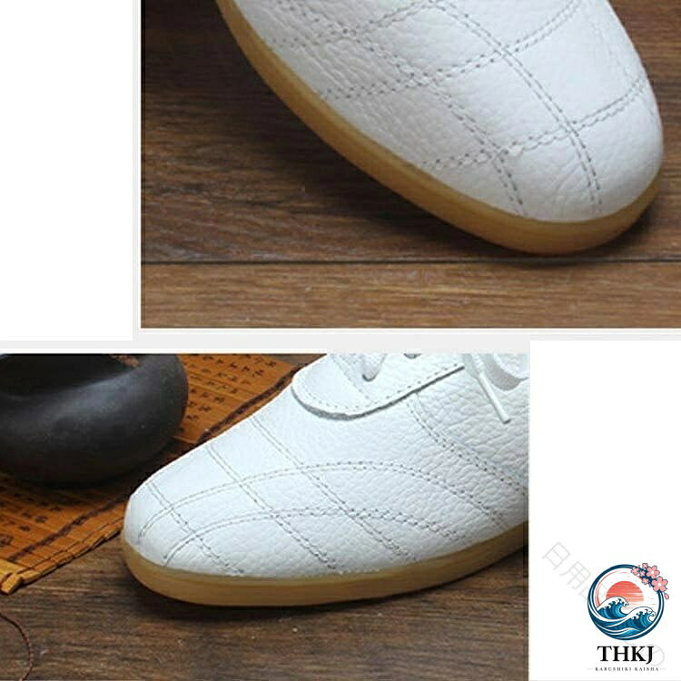 悟空楽天市場店の【全品5%ポイント】伝統武術にふさわしい本革の極上履き心地 太極拳専用シューズで瞑想のような安定感 ソフトレザーの柔らかさが足元を包み込む 武道の演技を華やかに彩る軽量デザイン 通気性抜群で長時間の練習も快適｜アングル3