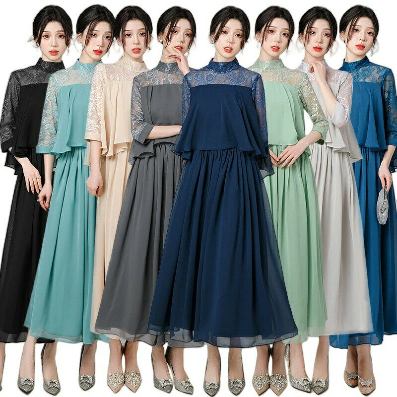 樂天商城 - ドレス パーティードレス 結婚式 ワンピース 袖あり 大きいサイズ ワンピースフォーマルドレス フォーマル お呼ばれ 服 親族 大人 上品 20代 30代 卒業式 50代 40代