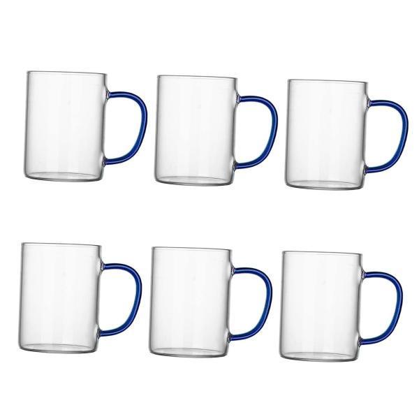 樂天商城 - 6個入りウォーターカップエスプレッソグラス、300ml、耐熱再利用可能なドリンクグラス、ハンドル付きガラスマグ、エスプレッソラテカプ