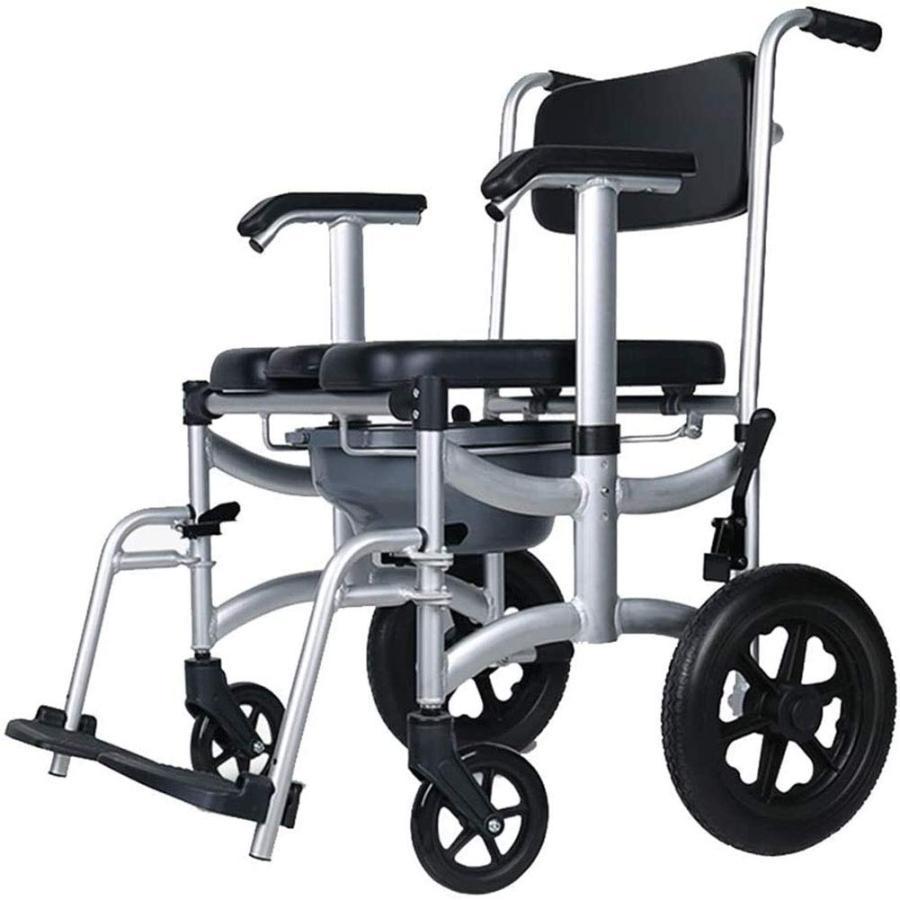 介護用 入浴用車いす 折りたたみ 入浴 車椅子 シャワー用車いす ブレーキトイレ付きの取り外し可能なポータブル、昇降アームソフト背も
