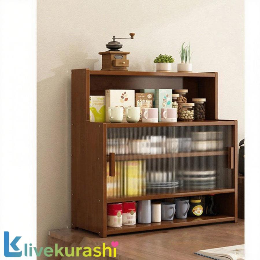 樂天商城 - ミニ食器棚 木製 食器棚 北欧 小さい カップボード 上置き棚 台所収納 調味料/スパイス 収納ラック スパイスラック カトラリー収納 給湯
