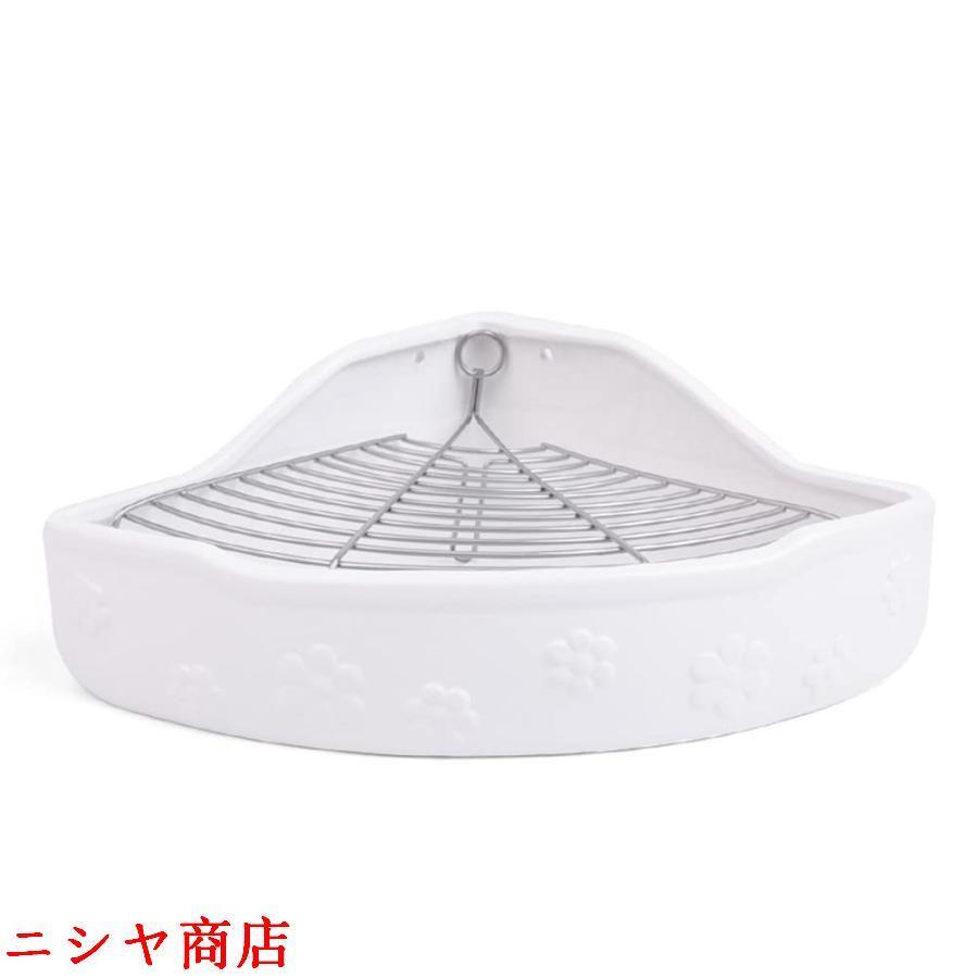 樂天商城 - 小動物用 陶器トワレ 飼育ケージ内装 チンチラ用陶器トワレ うさぎトイレ 三角消臭セットうさぎ用 噛み防止 うさぎのトイレ チンチラ用