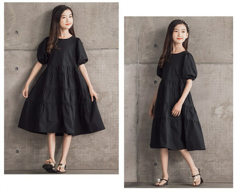 ワンピース キッズ 韓国子ども服 子供服 ロング丈ワンピース 白ワンピース 半袖 パ...